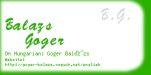 balazs goger business card